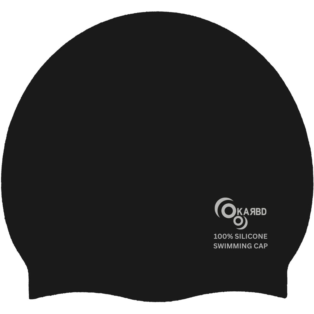 KARBD Silicone Swimming Cap Unisex Soft Waterproof Swimming Pool Head Cap Water Sports Hat for Children Kids Adults Men Women Boys Girls of All Age (Universal Size, Regular Black)
