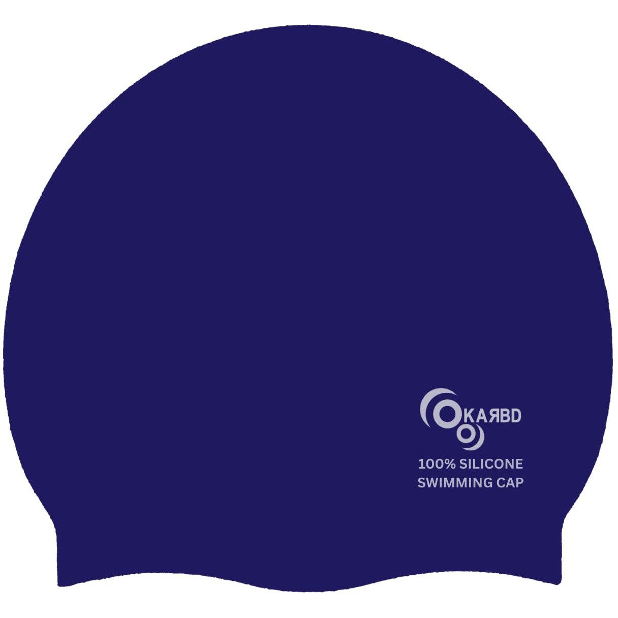 KARBD Silicone Swimming Cap Unisex Soft Waterproof Swimming Pool Head Cap Water Sports Hat for Children Kids Adults Men Women Boys Girls of All Age (Universal Size, Regular Dark Blue)