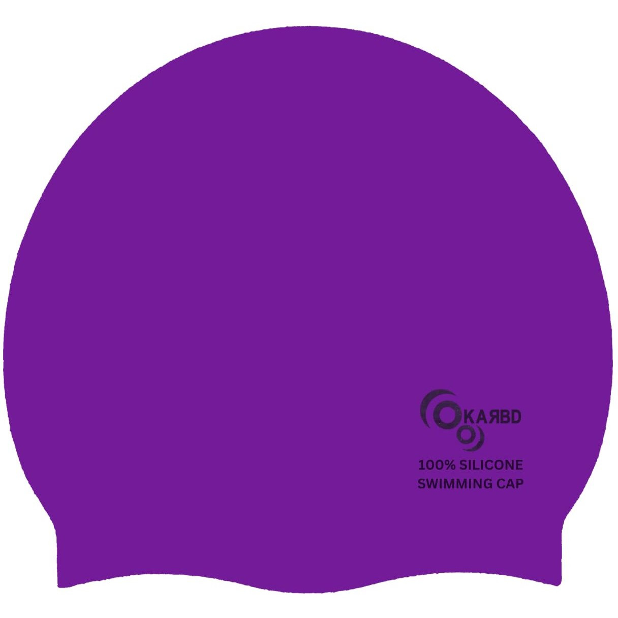 KARBD Silicone Swimming Cap Unisex Soft Waterproof Swimming Pool Head Cap Water Sports Hat for Children Kids Adults Men Women Boys Girls of All Age (Universal Size, Regular Purple)