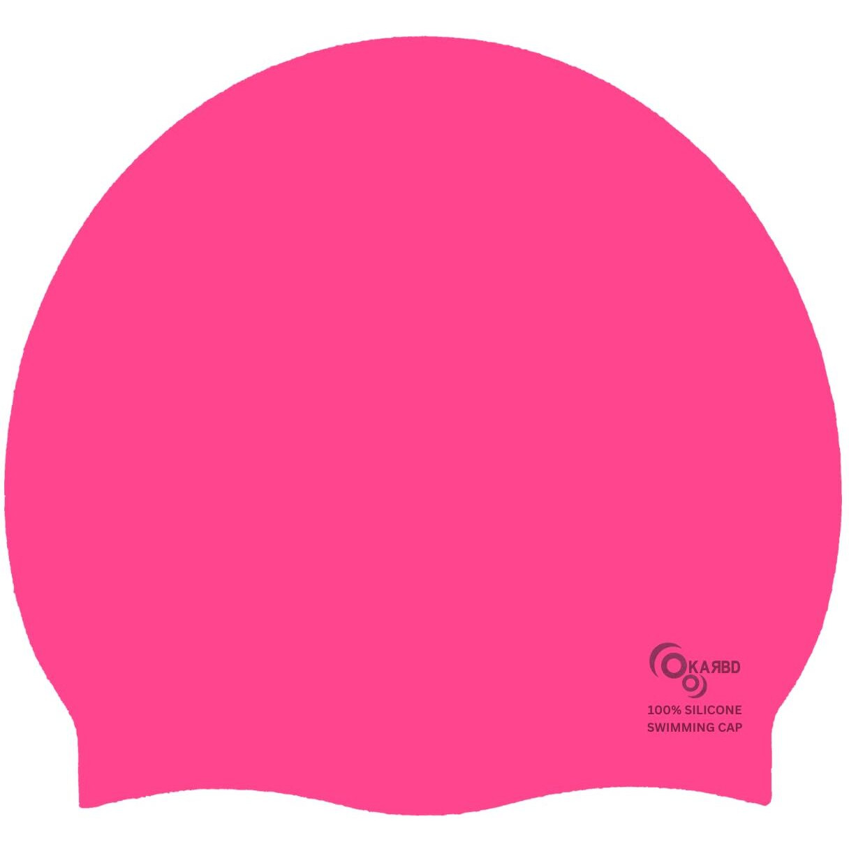 KARBD Silicone Swimming Cap Unisex Soft Waterproof Swimming Pool Head Cap Water Sports Hat for Children Kids Adults Men Women Boys Girls of All Age (Universal Size, Regular Dark Pink)