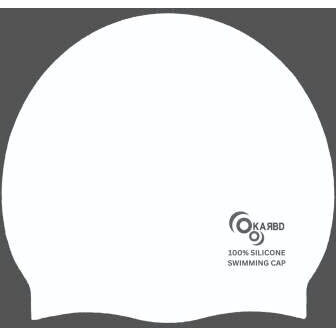KARBD Silicone Swimming Cap Unisex Soft Waterproof Swimming Pool Head Cap Water Sports Hat for Children Kids Adults Men Women Boys Girls of All Age (Universal Size, Regular White)