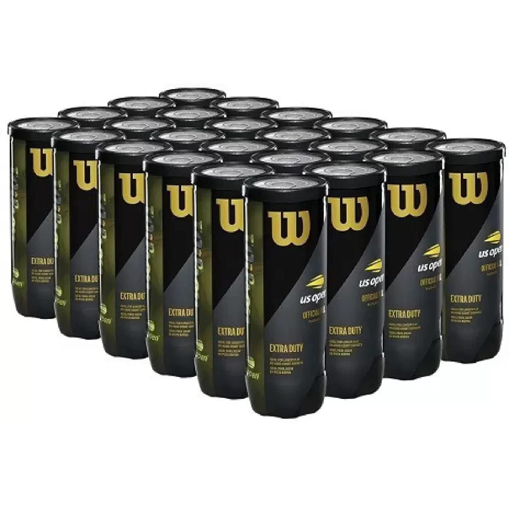 Wilson US Extra Duty Synthetic Tennis Balls|24 Can|72 Balls(3Balls Can)