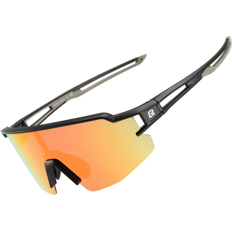 ROCKBROS Polarized Rectangular Shape Sunglasses For Men Women Uv Protection Cycling Sunglasses Sport Glasses Bike Running Driving Fishing Golf Sunglasses, Black, One Size