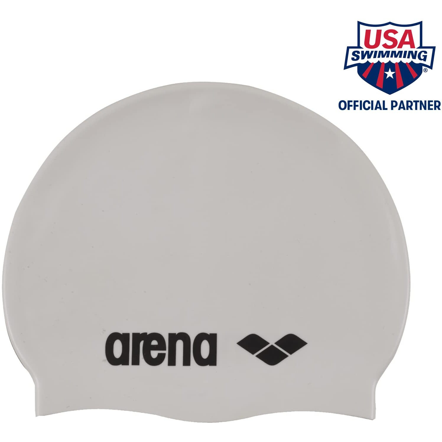 Arena 91662 Classic Silicone Swimming Caps (White)