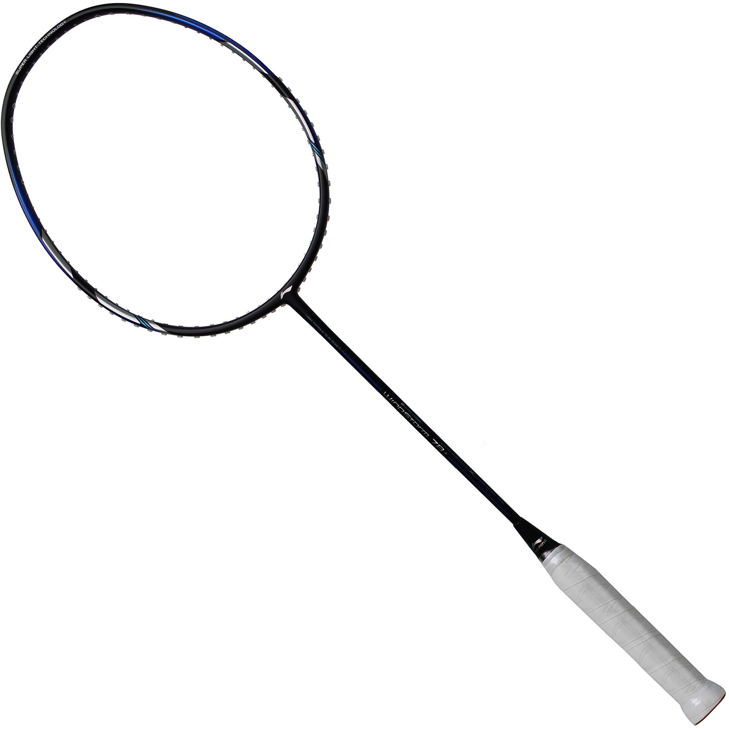 Li-Ning Windstorm 78+ Badminton Racket Carbon-Graphite, Unstrung (Black Silver Blue)