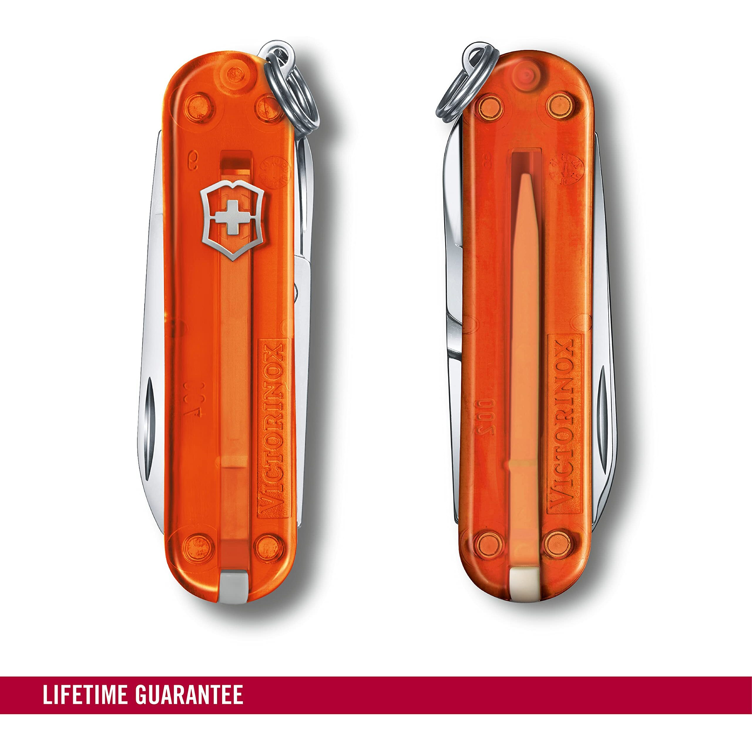 Victorinox Swiss Army Knife - FRESH. STYLISH. COLORFUL SWISS CLASSICS - 7 Function, Multitool with a Pair of Scissors - Fire Opal, 58 mm