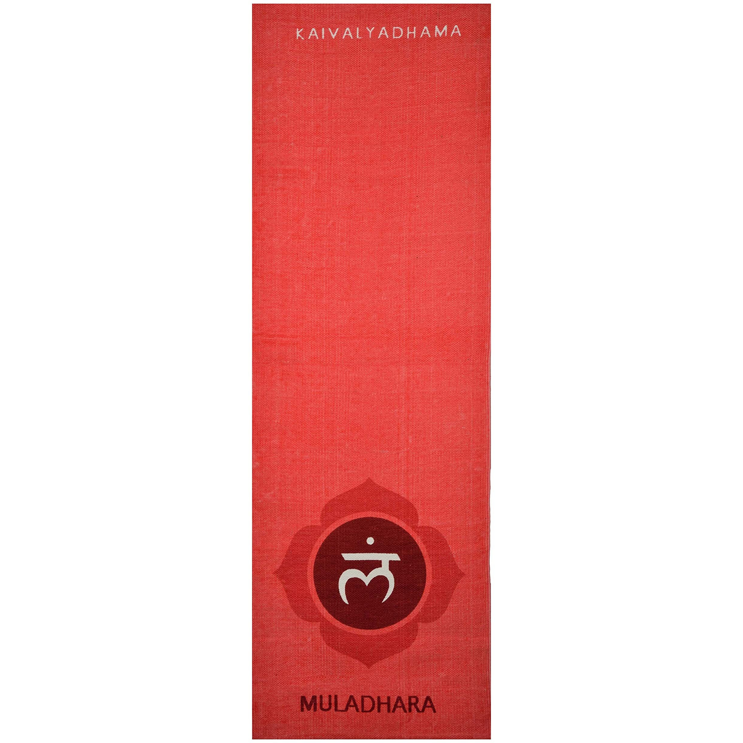 Kaivalyadhama Muladhara Chakra Cotton Yoga Mat Non Slip Natural 4mm | Yoga Mat for Women and Men | Cotton Yoga Mat | Yoga Mat | Yoga Mat for Men | Exercise Mat for Home Workout, Outdoors, Yoga, Fitness, Eco Friendly Non Slip Anti Skid Gym Workout Yoga Mat for Women 4mm Thick Meditation and Exercise Cotton Yoga Mat