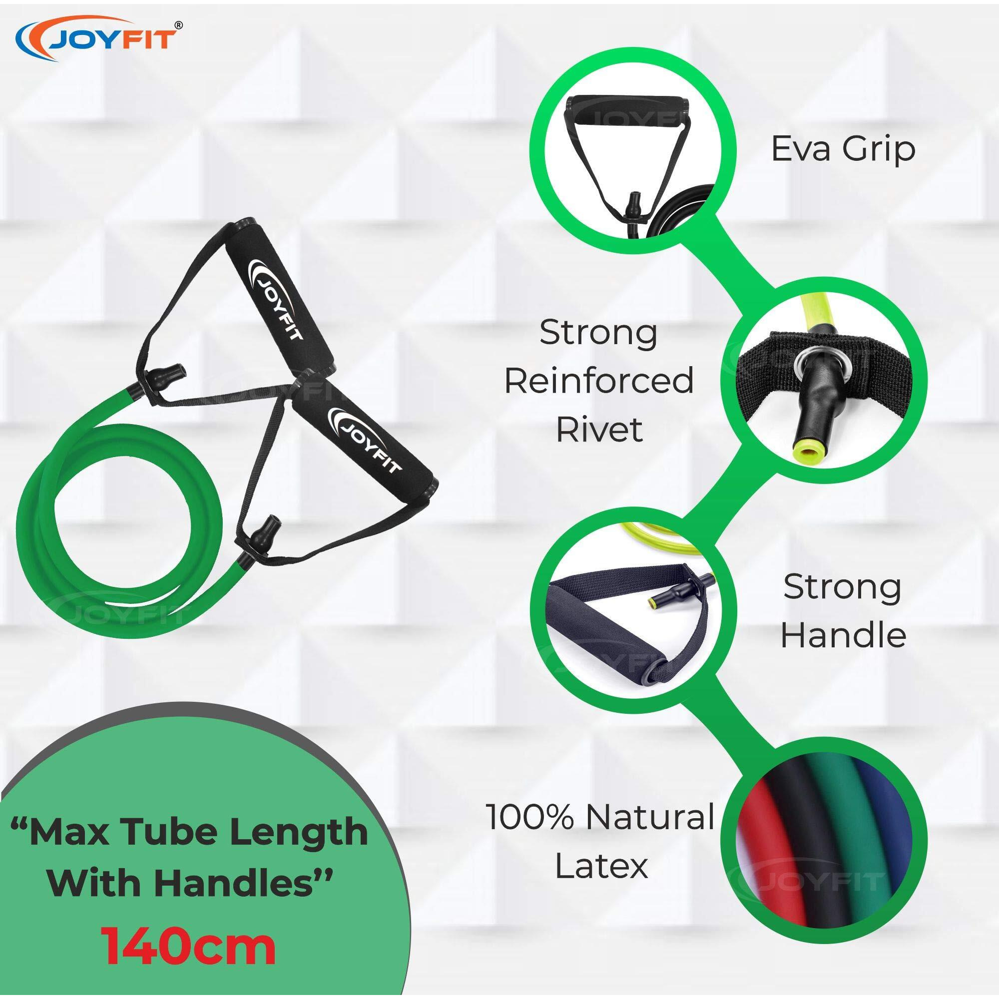 JoyFit Resistance Tube, Toning Tube with Door Anchor for Exercise, Workout (Green)