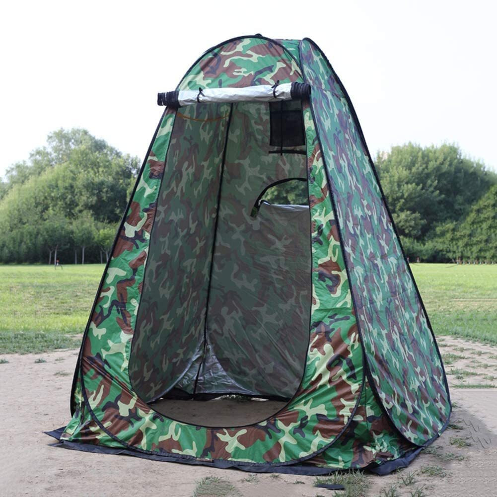 BLEQYS Pop Up Privacy Tent Shower Tent Portable Outdoor Camping Bathroom Toilet Tent Changing Dressing Room Privacy Shelters Room for Hiking and Beach with Carry Bag (Military)
