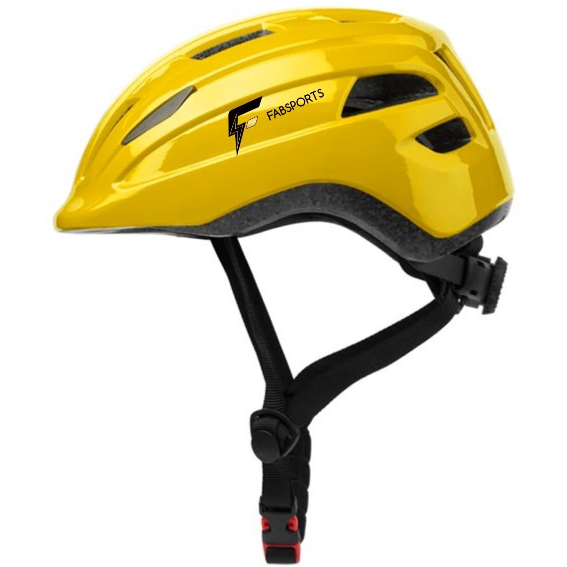 FABSPORTS Kid s Light Weight Bicycle Bike Adjustable Size Superior Ventilation Safety Helmet for Cycling Skating Skate Boarding (Yellow, 5-12 Years)