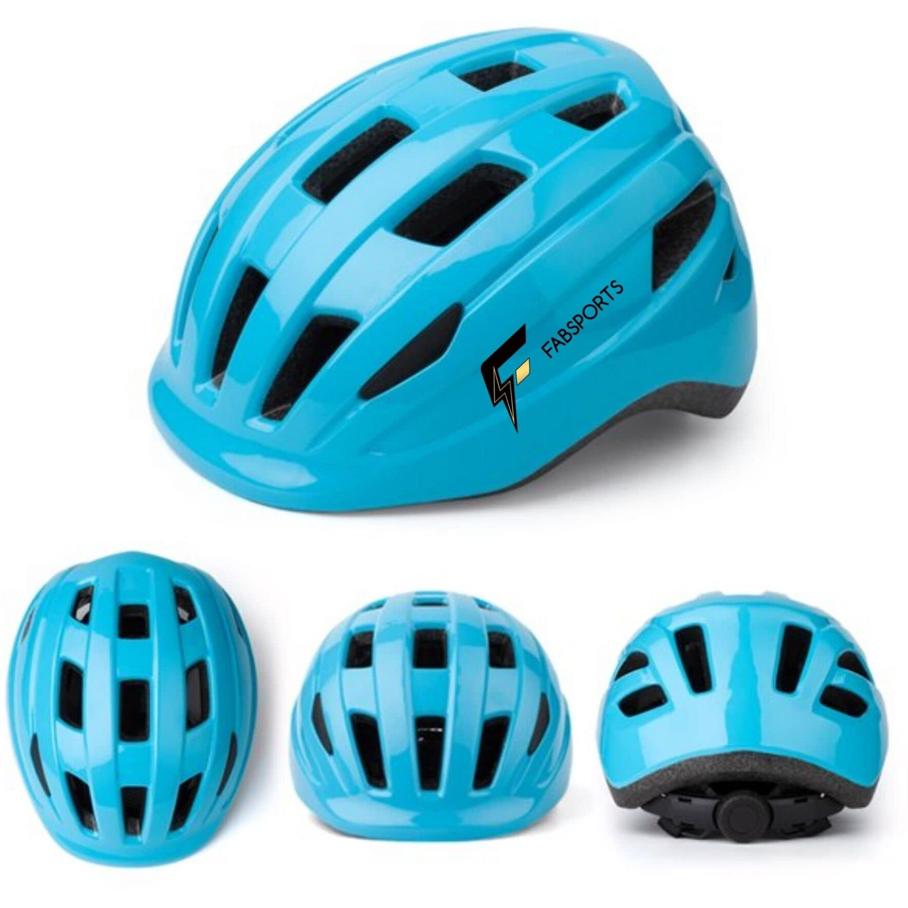 FABSPORTS Solid Safety Helmet for Kids (5-12 Years), Light Weight Bicycle Bike Helmet, Adjustable Size, Superior Ventilation for Cycling Skating Skate Boarding (Dark Blue)