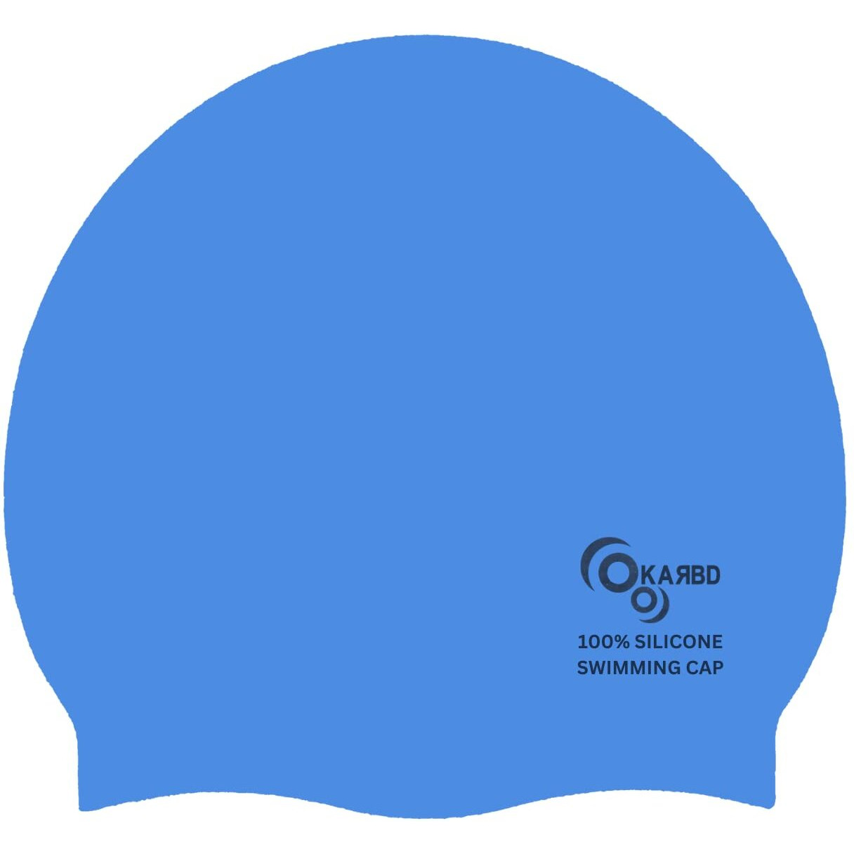 KARBD Silicone Swimming Cap Unisex Soft Waterproof Swimming Pool Head Cap Water Sports Hat for Children Kids Adults Men Women Boys Girls of All Age (Universal Size, Regular Light Blue)