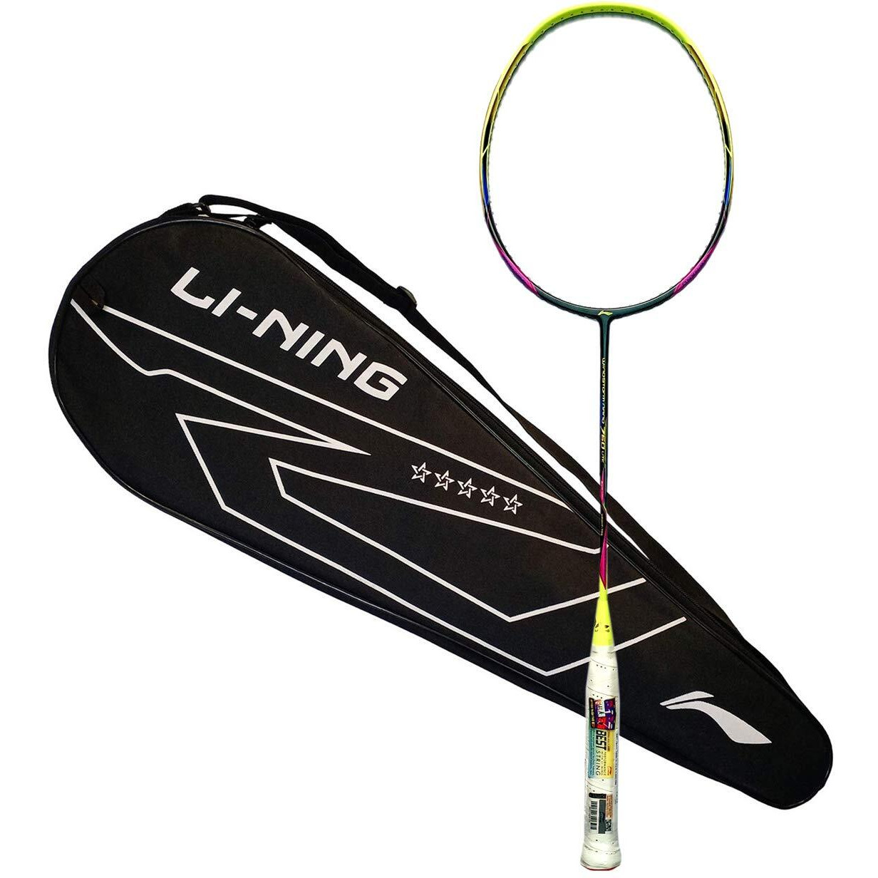 Li-Ning Windstorm Nano 760 Lite Carbon Fibre Professional Team Badminton Racquet (Charcoal Lime, Weight - 78 Grams) Carbon Fiber