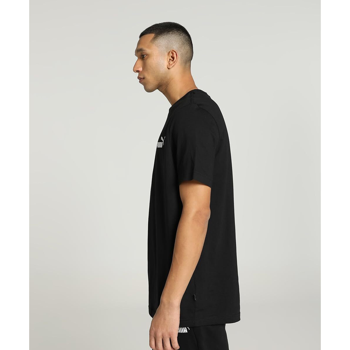 Puma Men's Solid Regular Fit T-Shirt (683736_Black