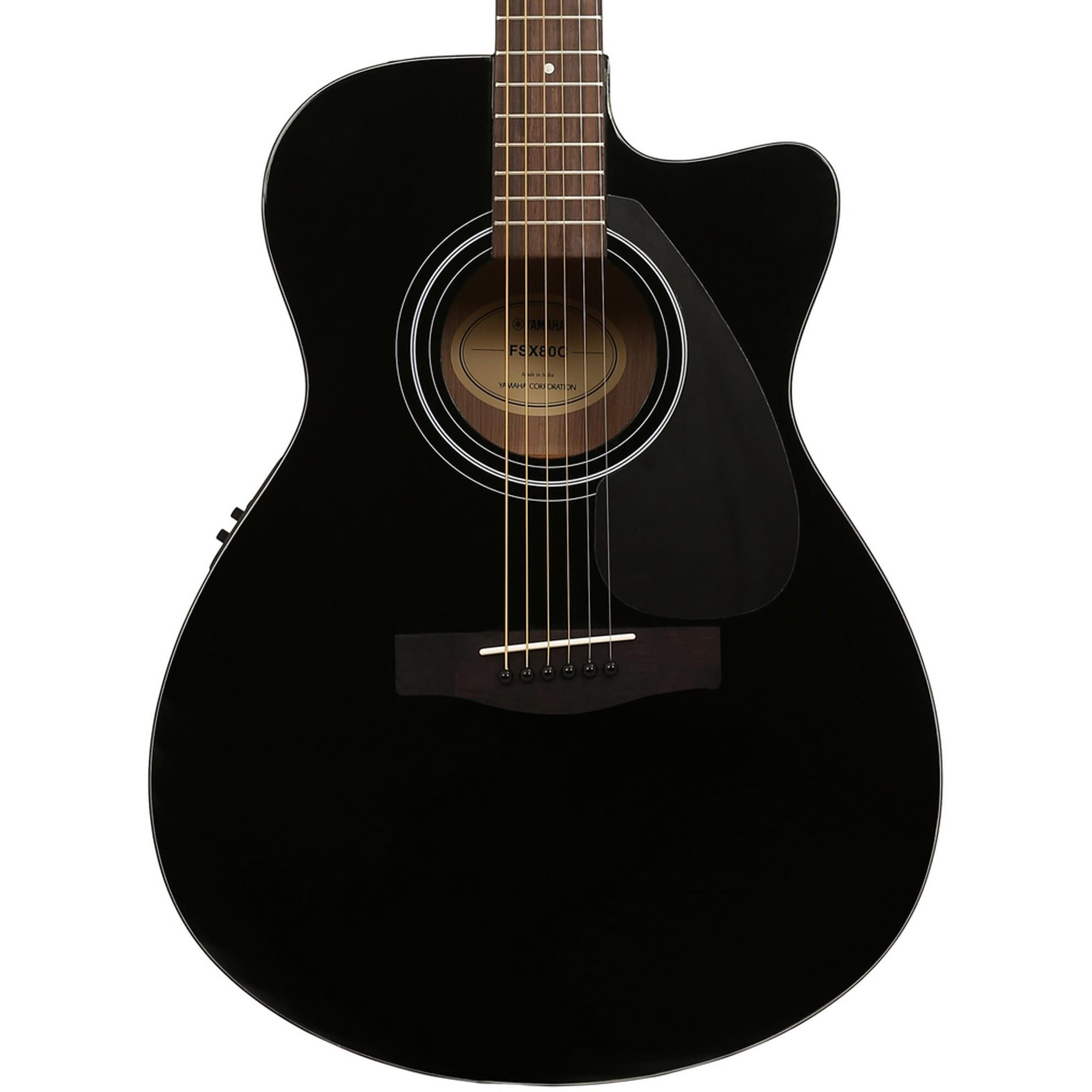 YAMAHA Spruce Wood Fsx80C Semi Acoustic Cutaway Guitar (Black)