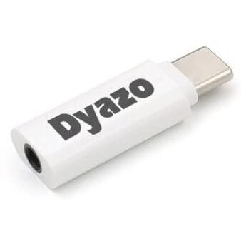 Dyazo Digital Dac Chipset Type C to AUX Dongle/Headphone Adapter/USB Type C to 3.5mm Female Audio Jack Adapter, white, (DZ 461 (digital adapter))