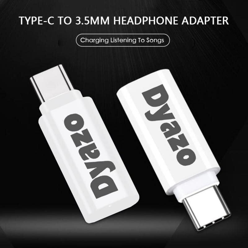 Dyazo Digital Dac Chipset Type C to AUX Dongle/Headphone Adapter/USB Type C to 3.5mm Female Audio Jack Adapter, white, (DZ 461 (digital adapter))