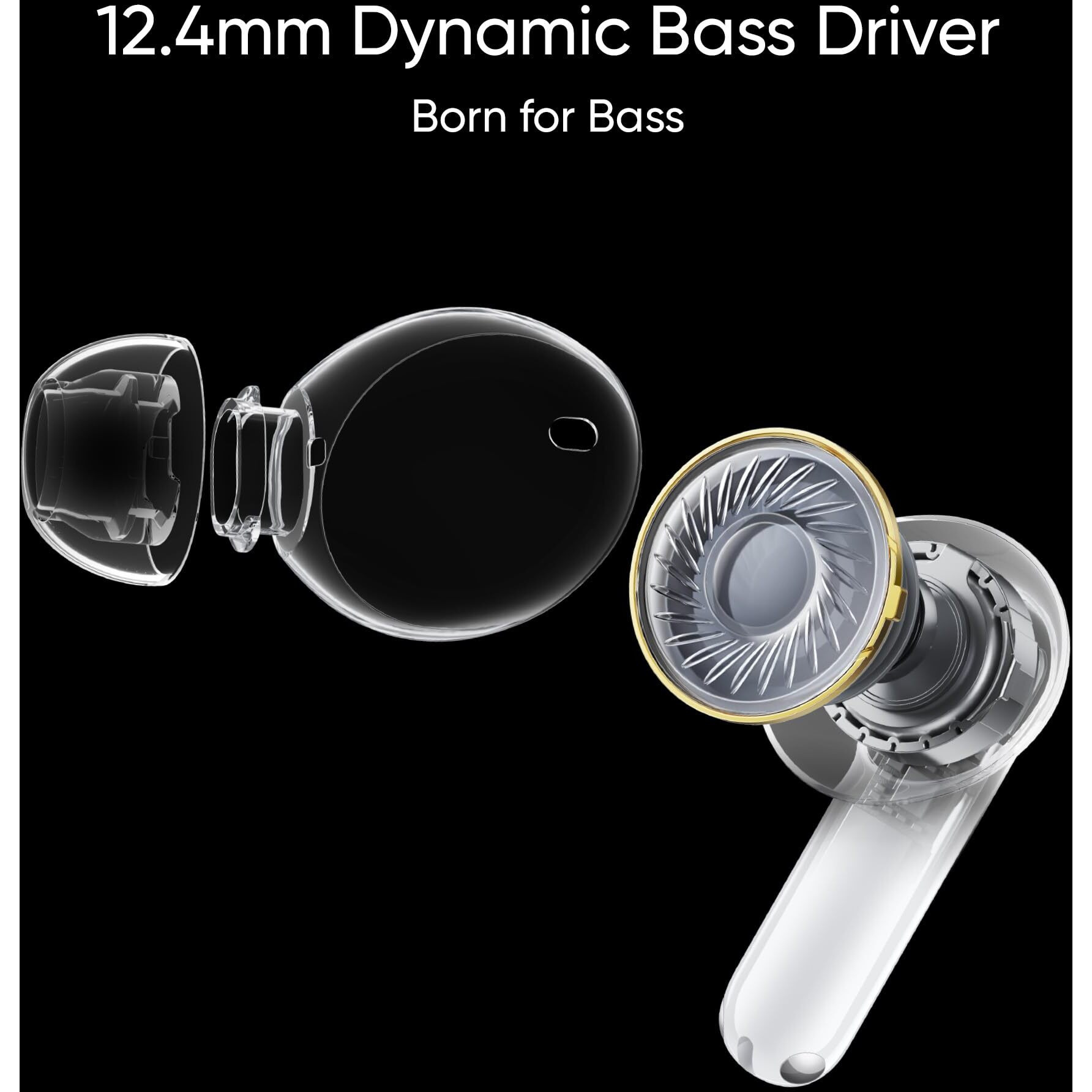realme Buds T300 Truly Wireless in-Ear Earbuds with 30dB ANC, 360 Spatial Audio Effect, 12.4mm Dynamic Bass Boost Driver with Dolby Atmos Support, Upto 40Hrs Battery and Fast Charging (Youth White)