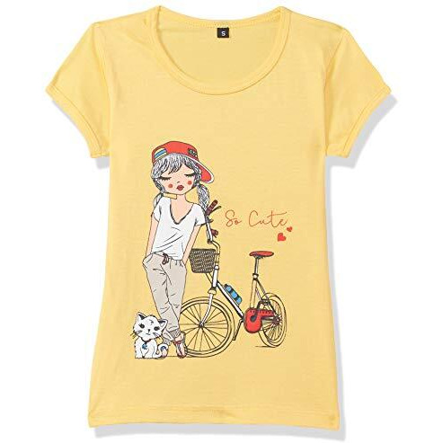 T2F Girl's Plain Regular Fit T-Shirt (GLS-TSRT-03_Multicolor 3 2-3 Years)