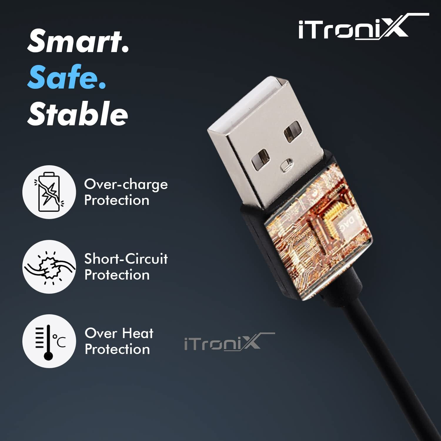 iTronix Charging Cable Suitable for Boat Storm/Storm 1.3" Curved Display/Xtend/Xtend Pro/Xplorer/Wave Connect/Wave Beat/Wave Fit/Wave Style Smartwatches