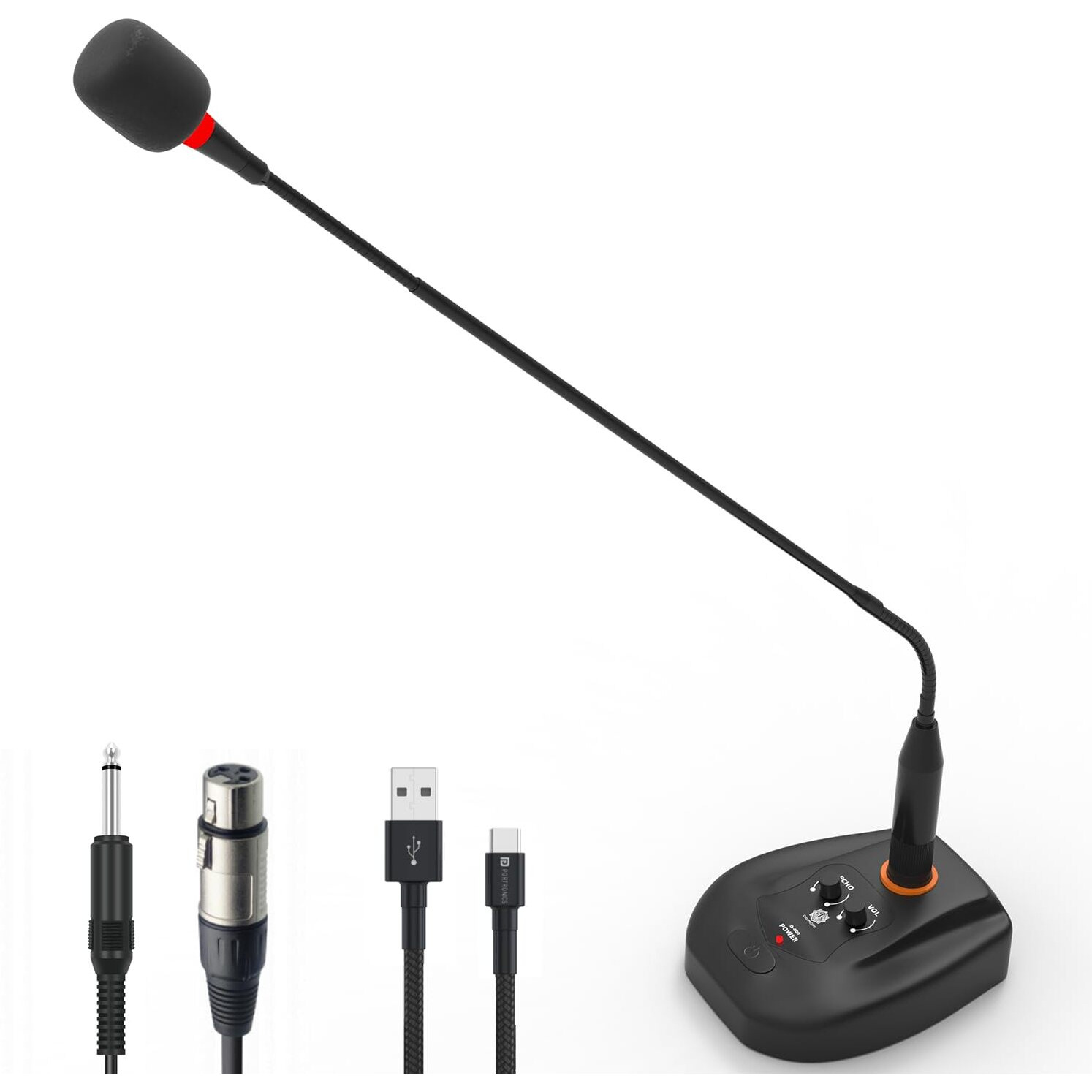 DIGIMORE 24" Desktop Podium Gooseneck Condenser Microphone | XLR Input, ON/Off Switch | Ideal for Meetings, Video Conferences, Streaming, Lectures (D-660)