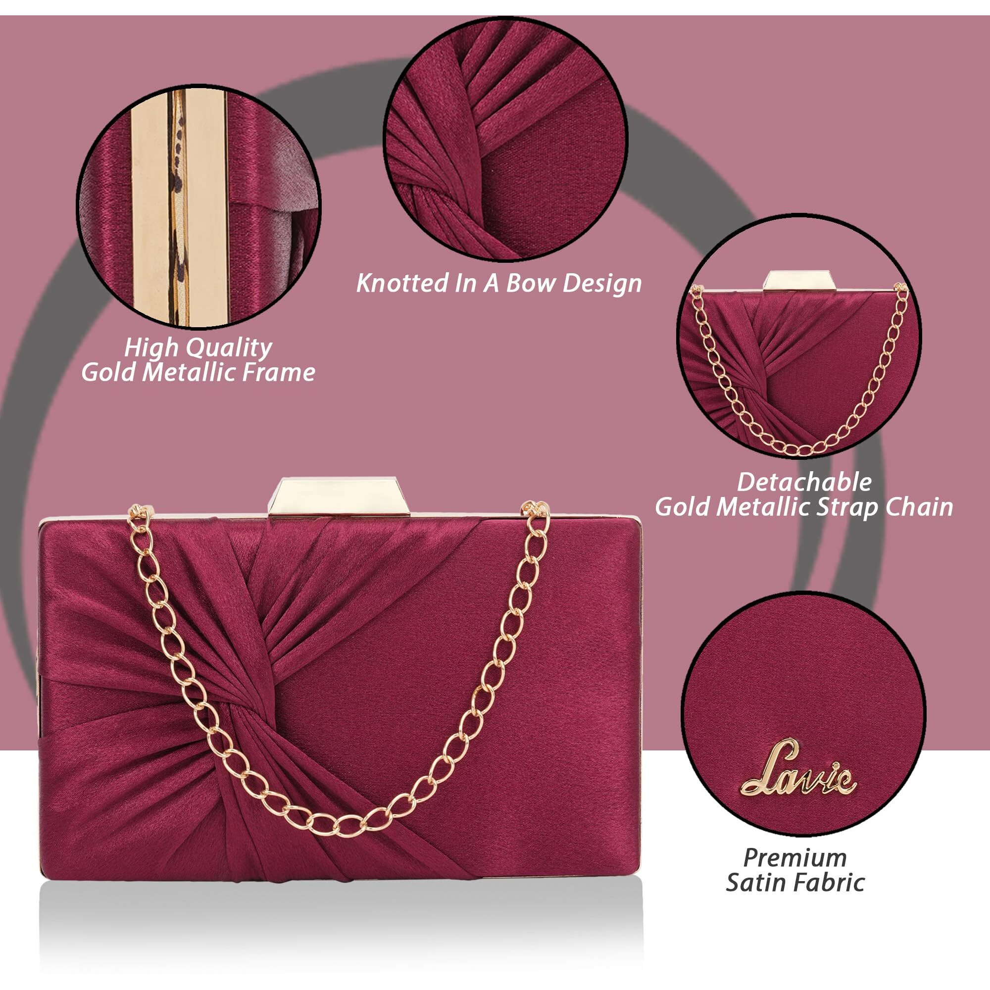 Lavie Women's Vertical Cheer Frame Clutch | Ladies Purse Handbag