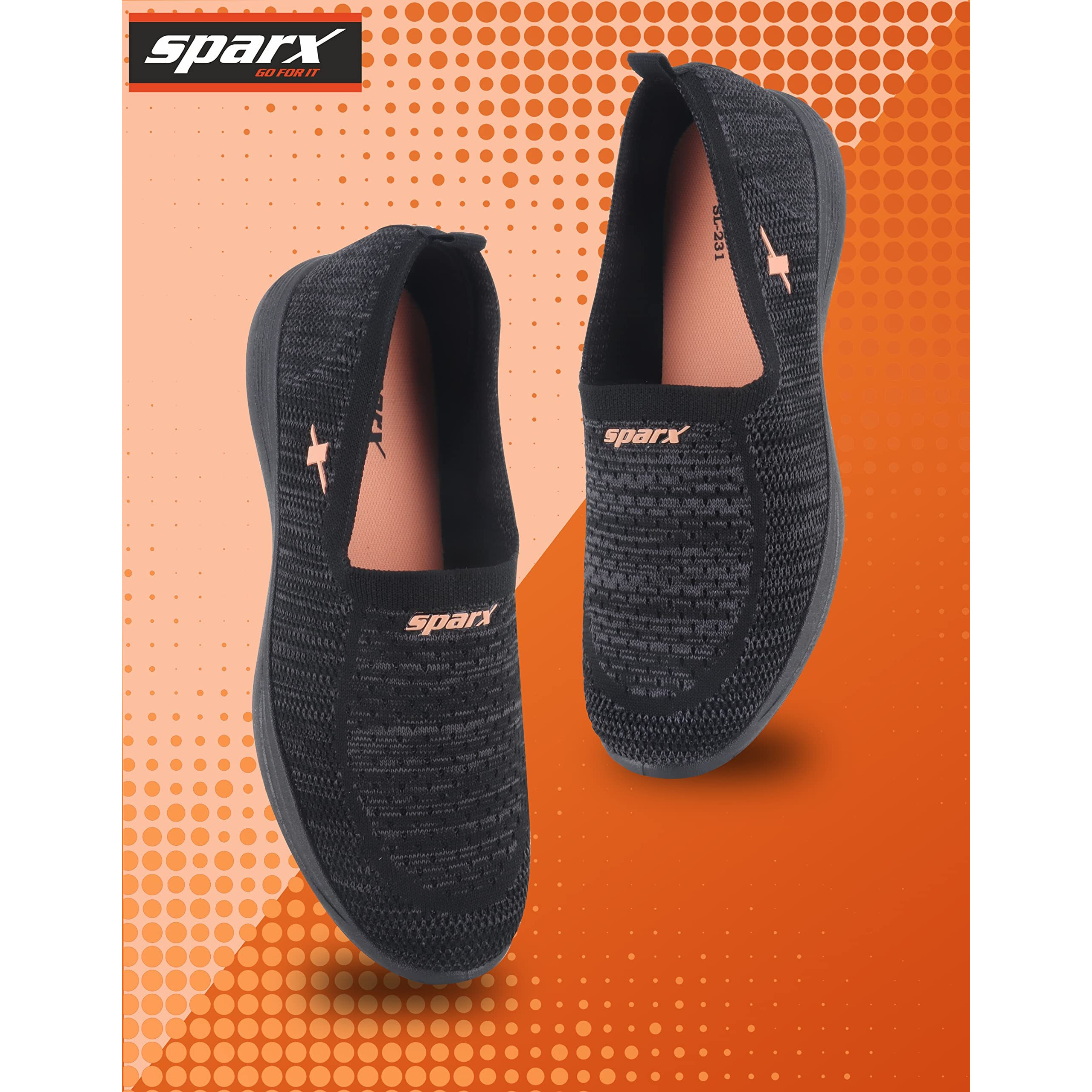 Sparx Womens SL 231 | Stylish, Comfortable | Black Sneaker - 6 UK (SL 231)