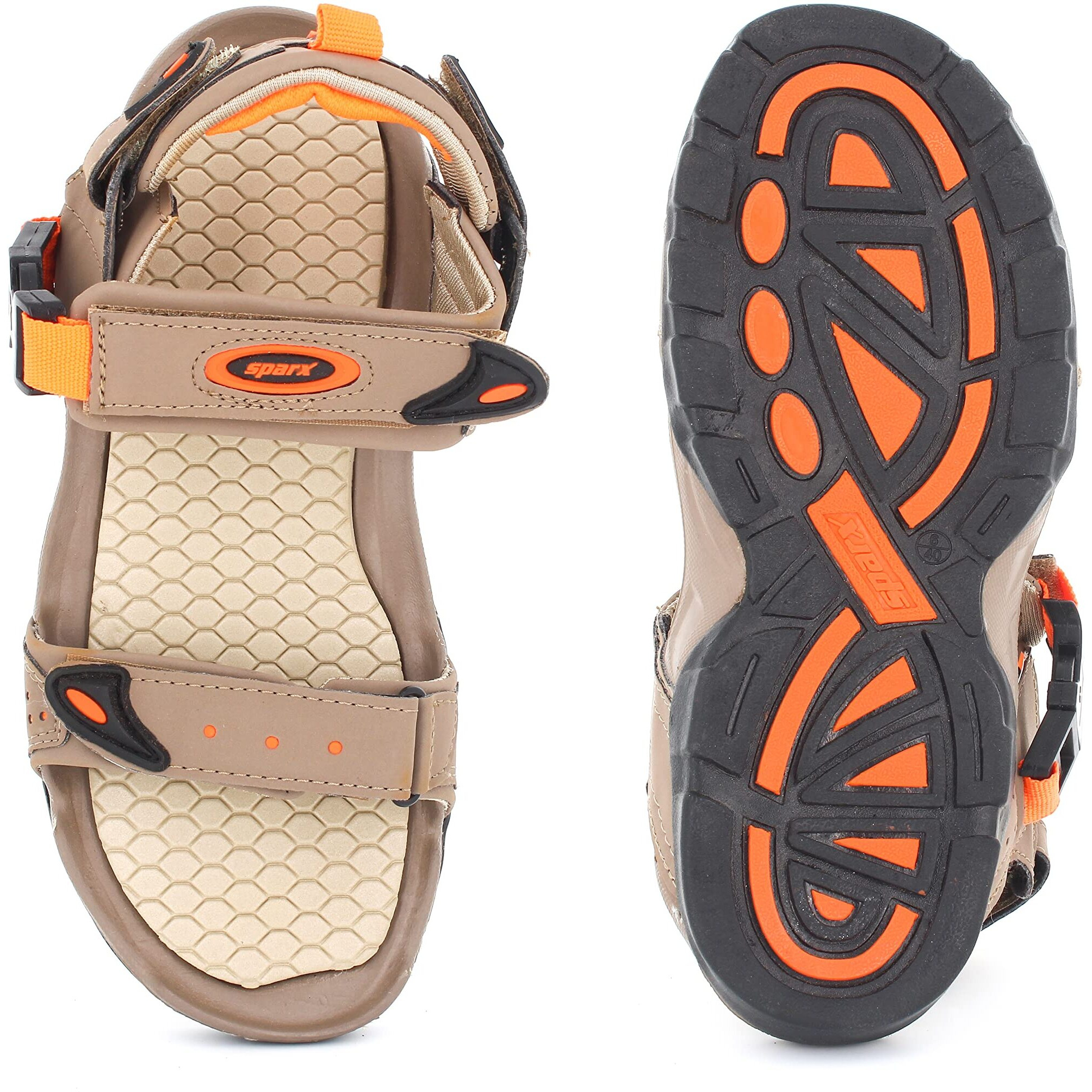 Sparx mens SS 502 | Latest, Daily Use, Stylish Floaters | Orange Sport Sandal - 9 UK (SS 502)