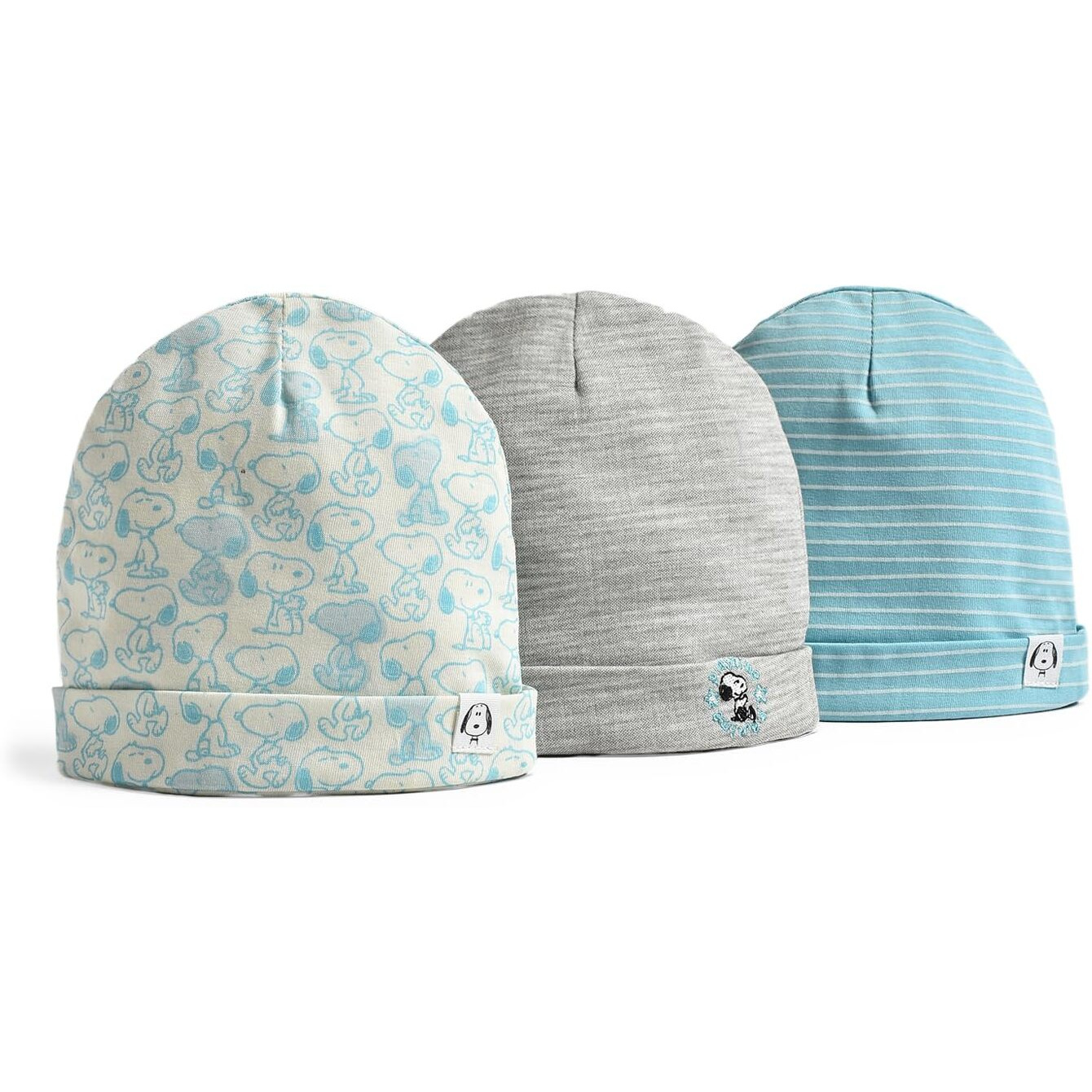 Mi Arcus Peanuts Cotton Multicolor Caps for Kids Boys Baby Girl 0-6 Month Pack of 3