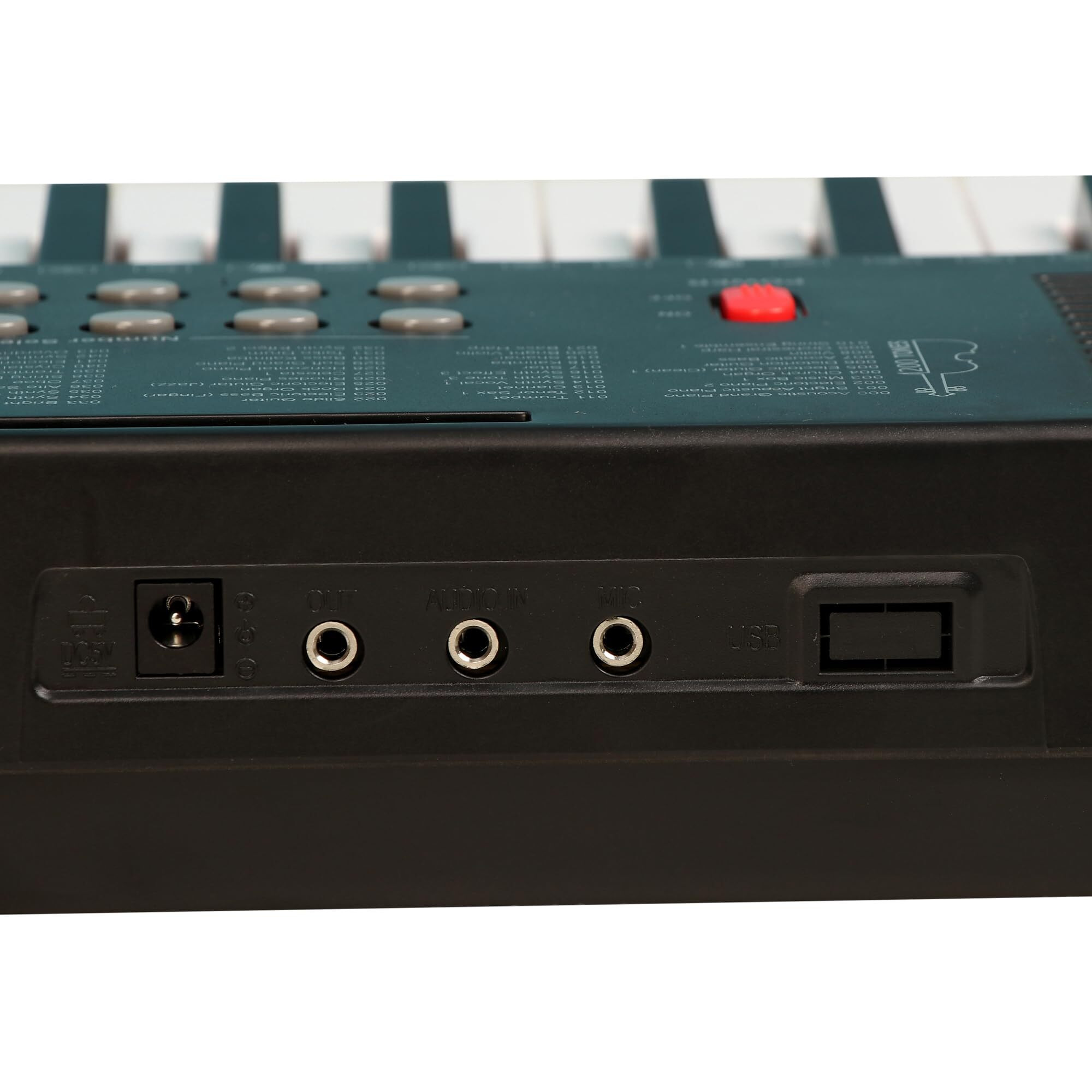 Intern INT-KB-6101, 61 Keys Touch Response Portable Piano Keyboard with Microphone and 5V DC Power Adapter (Black)