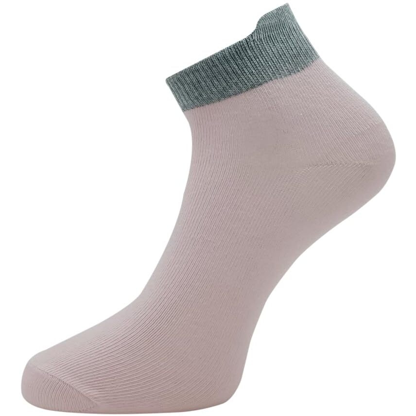 Allen Solly Women's Cotton Ankle Length Socks (Pack of 3) Baby Pink, Skin Melange, Light grey Melange
