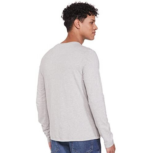 U.S. POLO ASSN. Men Slim Fit Full Sleeve Round Neck T-Shirts, M (Ustshs1388_Grey_M)