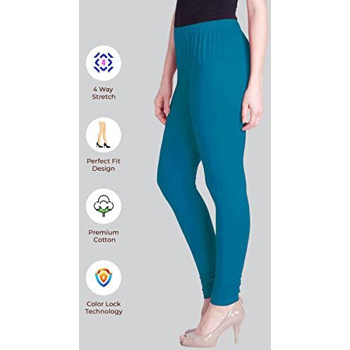 Lyra Women Solid Premium Cotton Churidar Leggings | Mid-Waist | Fashionwear