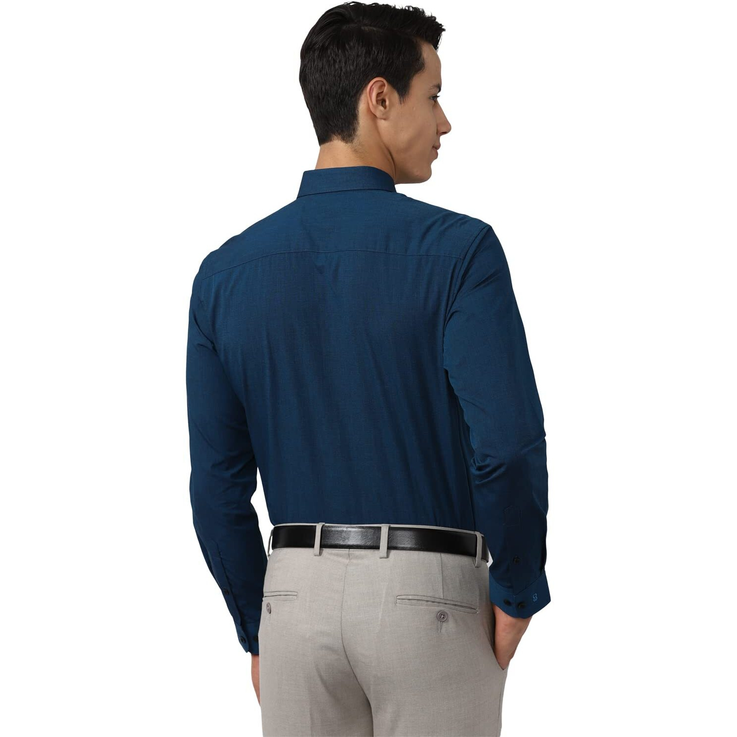 Peter England Men's Everyday Solid Slim Fit Full Sleeve Formal Shirt | Cotton-Rich