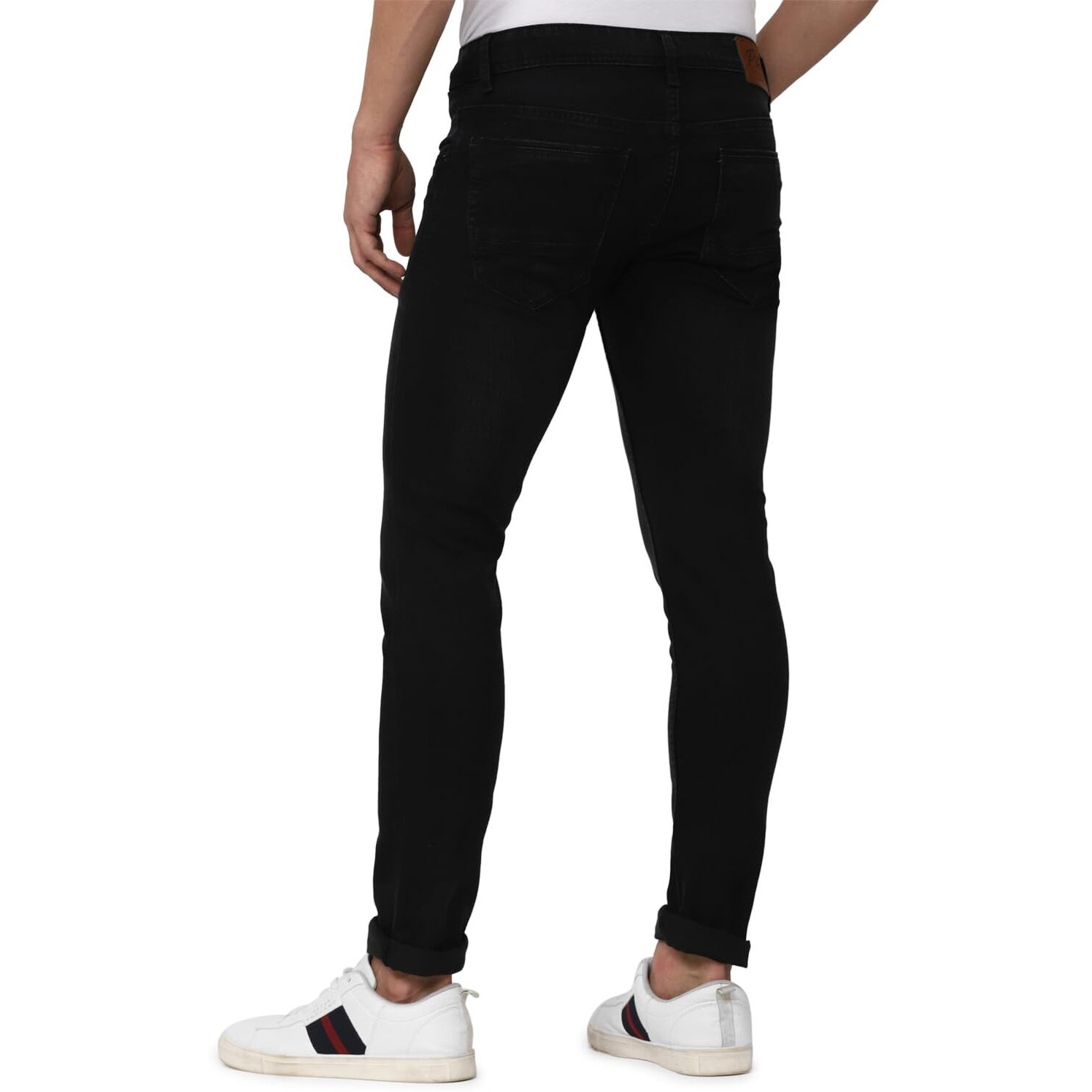Peter England Men's Premium Skinny Fit Stretchable Jeans Black