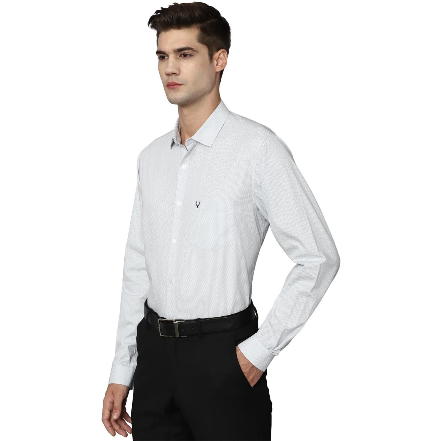 Allen Solly Men's Regular Fit Shirt (ASSFQSPFS40673_Light Grey 42)