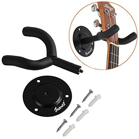 Jurez JRZ100 Guitar Wall Hanger/Mount/Holder/Hook/Stand/Rack for Acoustic/Electric/Bass Guitars, with Fittings/Accessories, Black