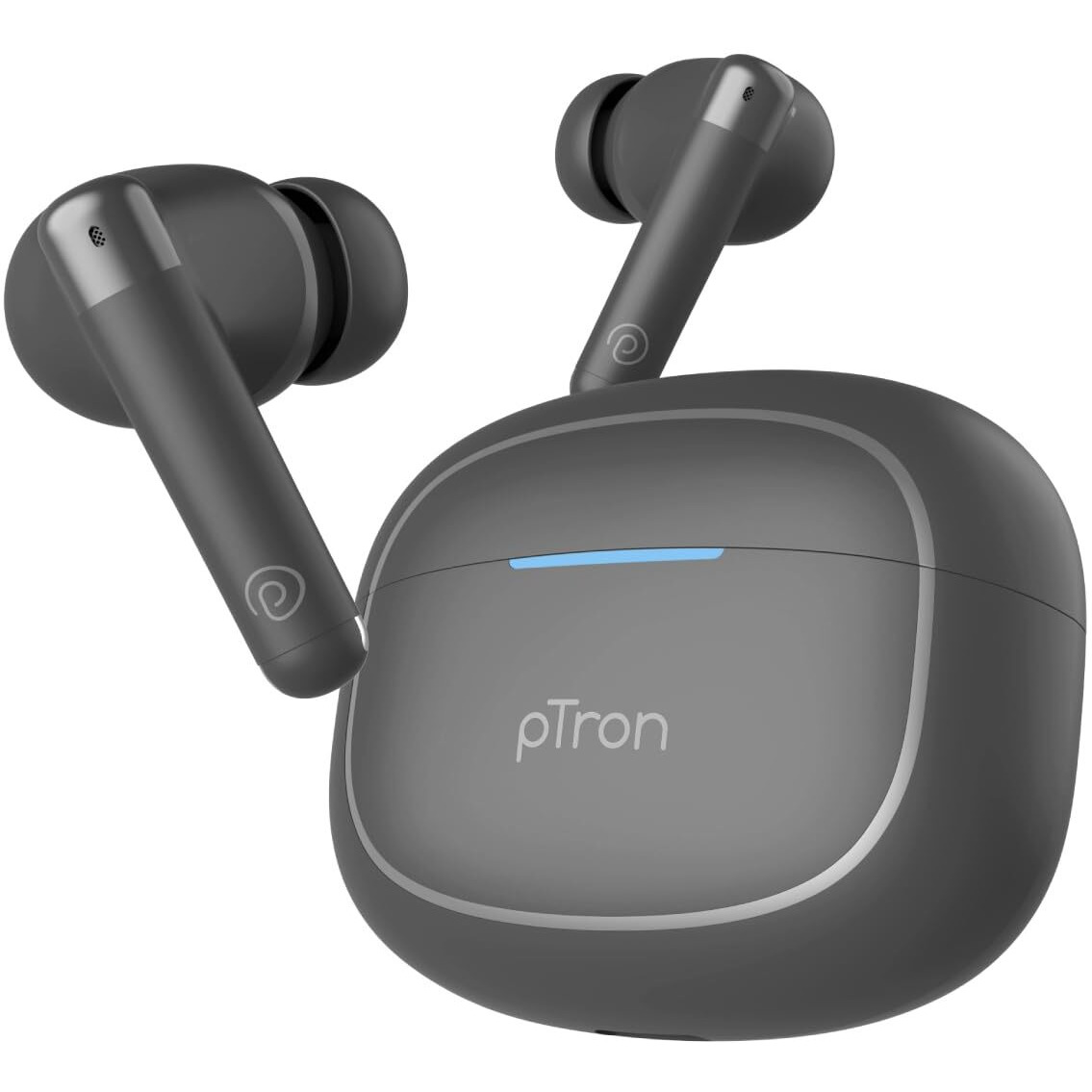 pTron Bassbuds Duo Pro TWS in Ear Earbuds with 3D Audioscape,Trutalk Ai-Enc Calls,Thunder Bass,38H Playtime,50Ms Low Latency Movie/Music Modes,Bt 5.3&Ultra Hd Mic,Fast Type-C Charging&Ipx5(Grey)