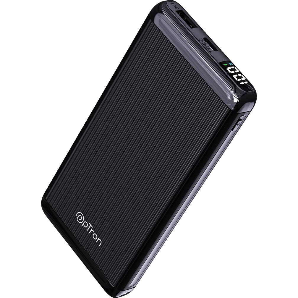 pTron Dynamo Vortex 10000mAh 22.5W Fast Charging Power Bank, 20W PD Fast Charging, Supports Xiamo, Redmi, Samsung,iPhone, Oneplus, Oppo, 2 Outputs & 1 Input & Multiple Layers of Protection (Black)