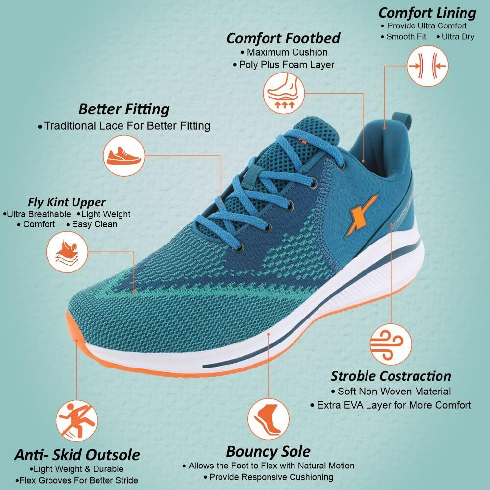 SPARX Mens SM 678 | Enhanced Durability & Soft Cushion | Blue Running Shoe - 10 UK (SM 678)