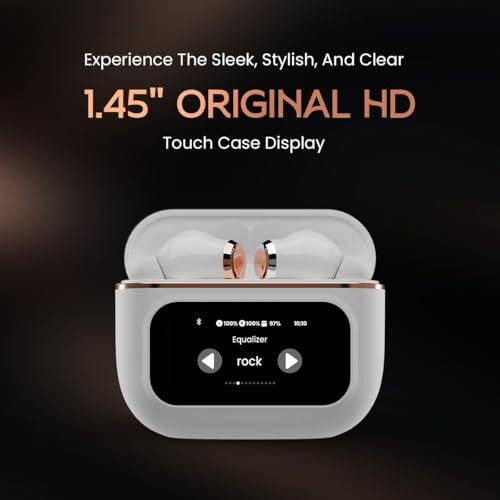 ACwO Dwots Touch TWS in Ear Earbuds | Hd Touch Display | 32Db ANC | Transparency Mode | 50 Hrs Playtime | Ai-Enc Quad Mics | Find My Earphones | Bluetooth 5.4 | 4 Eq Modes | Platinum White