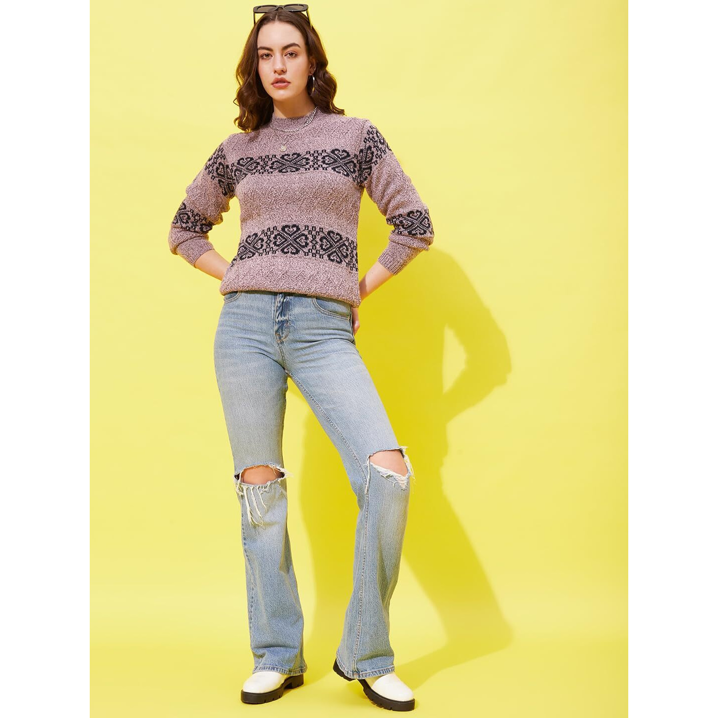 Modeve Women Striped Sweater for Winter||Winterwear||