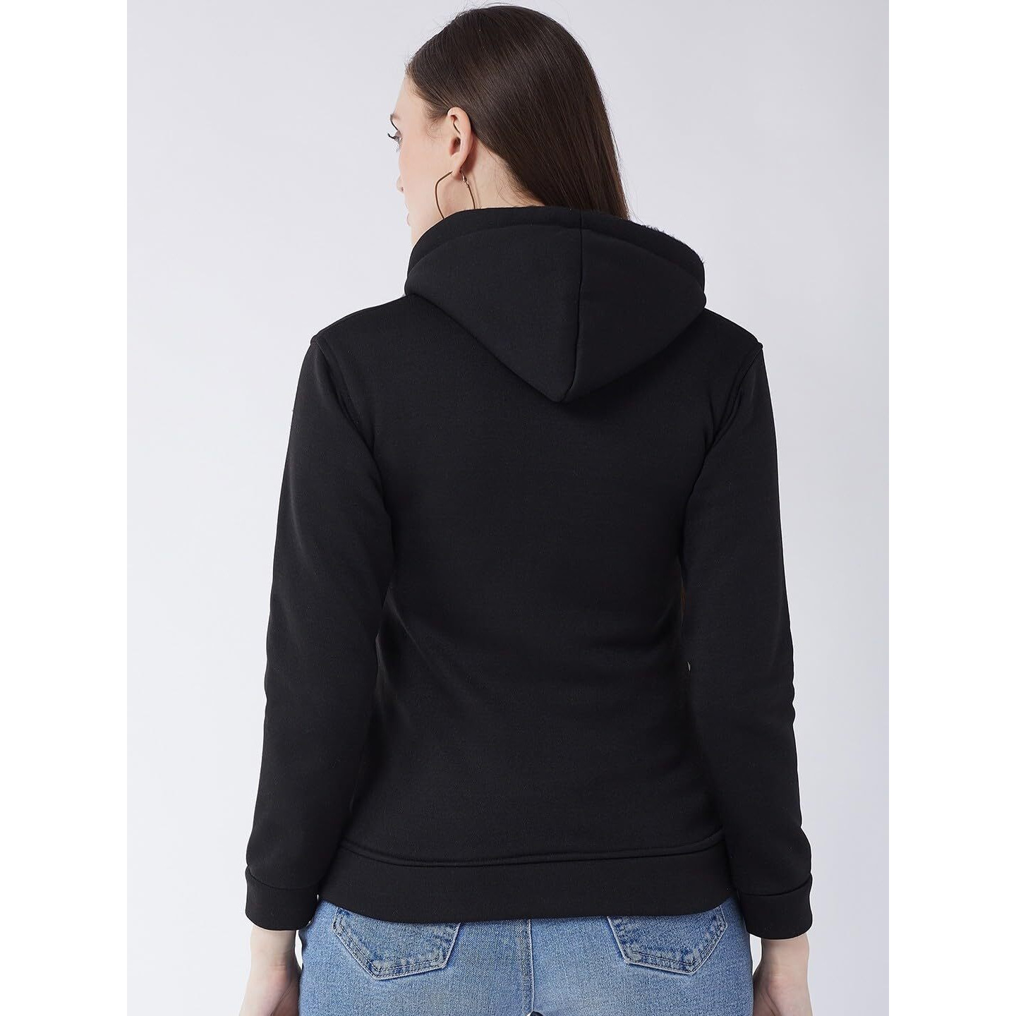 PIVL Women Solid Jacket For Winter-BLACK-L
