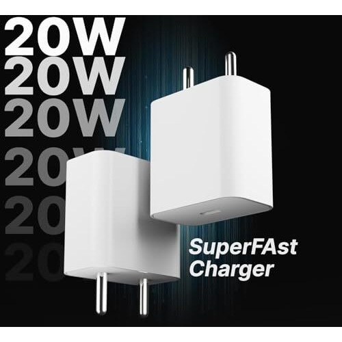 iPhone 20W Charger Type C Adapter[MFi Certified - 2 Years Warranty] for iPhone 16/16 Plus/16 Pro&Pro Max, iPhone 15, Plus, Pro & Pro Max, iPhone 14/13/12/11 Series with Fast Charging Adaptor By HOMEMO