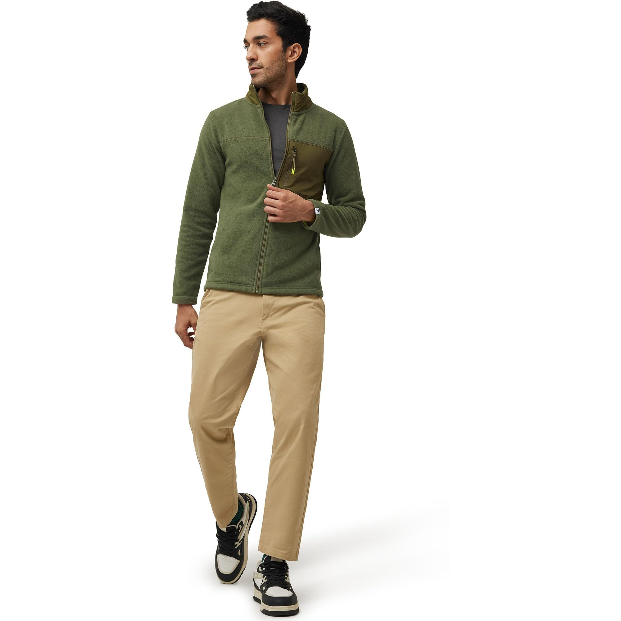 XYXX Men Cotton Rich Jackets, Regular Fit, Solid, Pack of 1, MB12JK04L, Olive Green, L