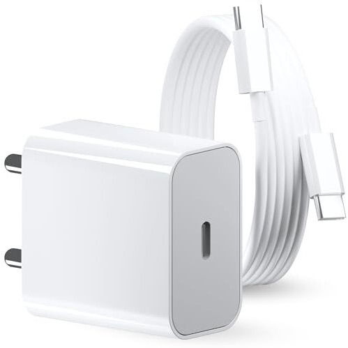 20W Original (MFi-Certified) Fast Type C to C Nylon Braided Cable Charger Compatible with iPhone 15/15 Plus/15 Pro/15 Pro Max/iPad Pro/Air 5th/Mini/iPad 10th (Adapter & Cable) by HOMEMO
