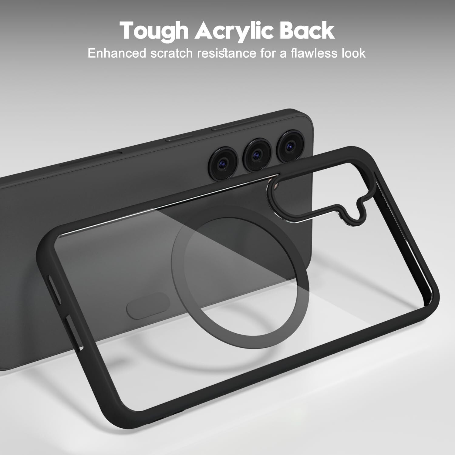 SHINESTAR Clear Case for Samsung Galaxy S23 FE 5G Compatible with Magnetic Charging- Premium Transparent Protective Cover with Enhanced Durability - Sleek and Slim Design - Black Magsafe