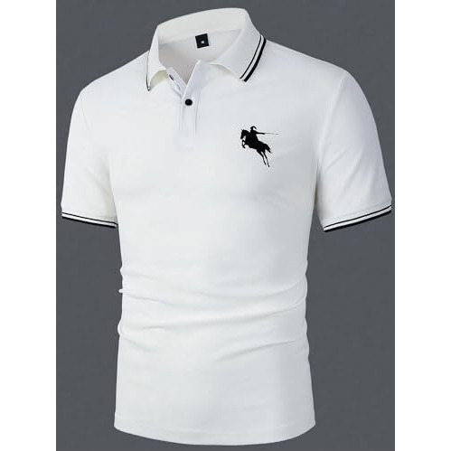 Men T-Shirt || T-Shirt for Men || Plain T Shirt || T-Shirt (Polo-18-21) (L, White)