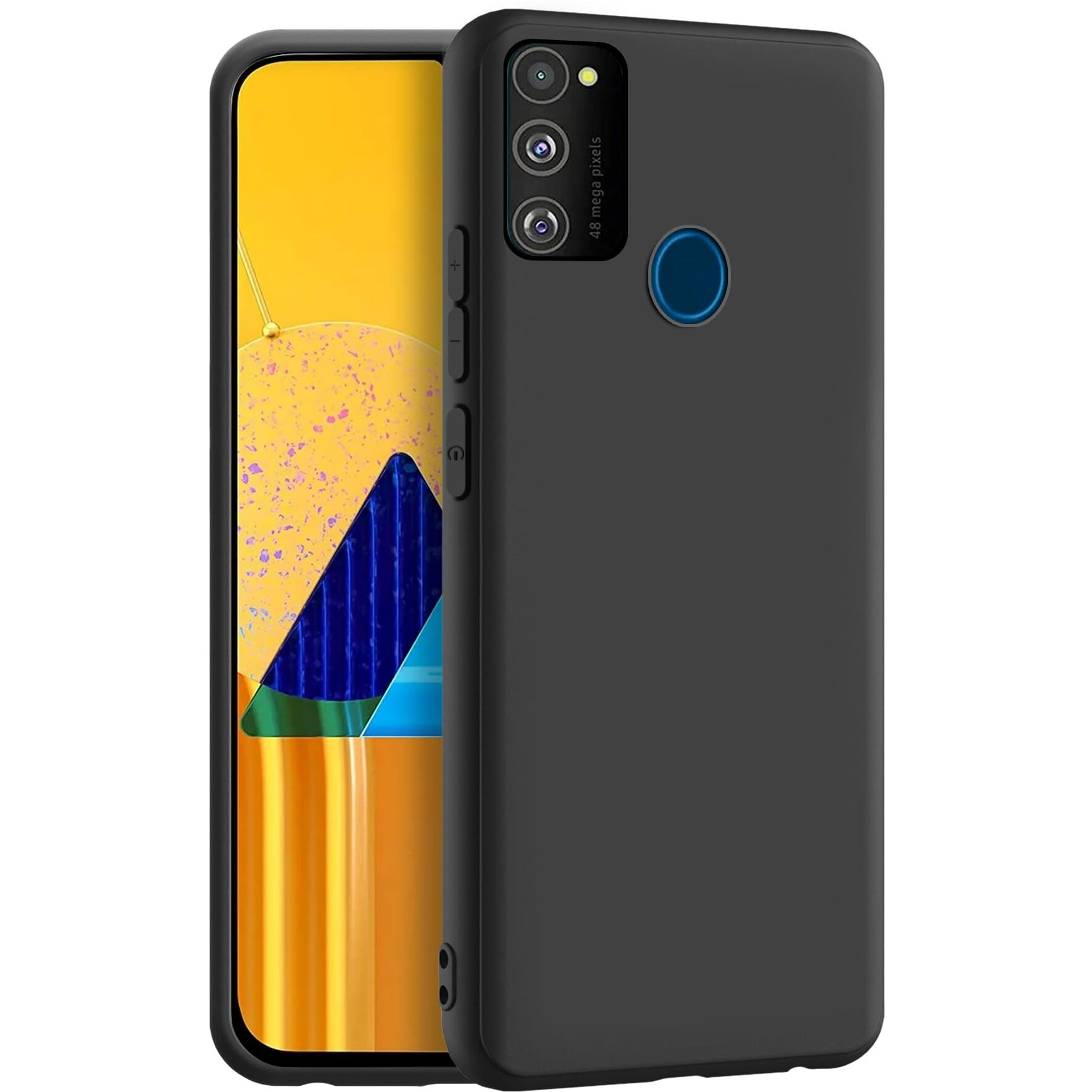 CEDO Samsung Galaxy M21 / M30s / M21 (2021) Edition Back Cover | Camera Bump Protection & Ultra Slim | Matte Soft Silicon Shock Proof Rubberised Back Case Cover (Black)