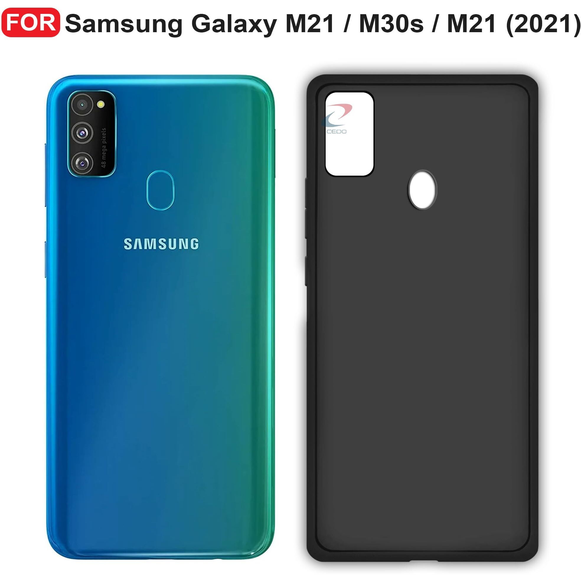 CEDO Samsung Galaxy M21 / M30s / M21 (2021) Edition Back Cover | Camera Bump Protection & Ultra Slim | Matte Soft Silicon Shock Proof Rubberised Back Case Cover (Black)